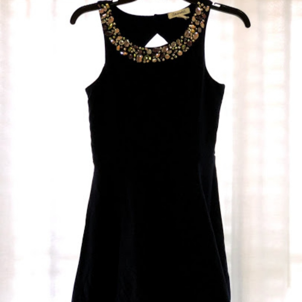 Aeropostale Navy Skater Dress with Jeweled Collar